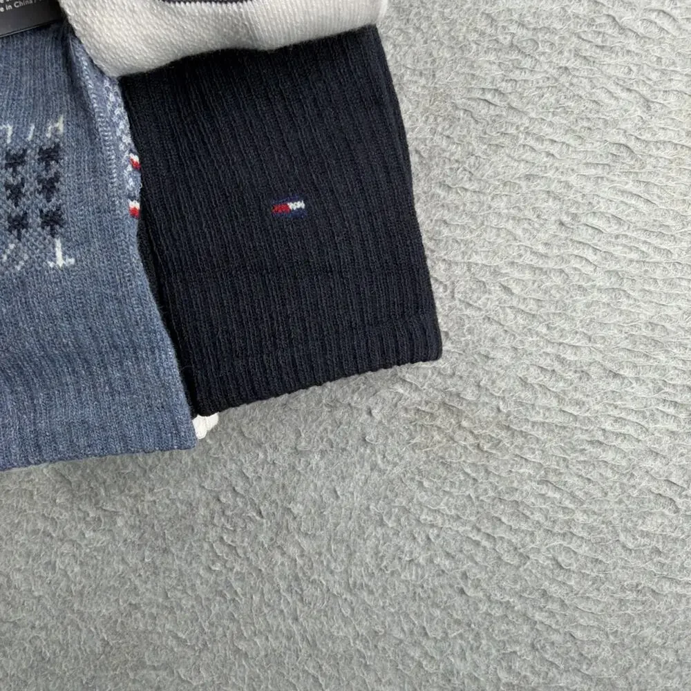 Tommy Hilfiger USA Flag Cushion Crew Socks Mens One Size Assorted 5 Pair NEW